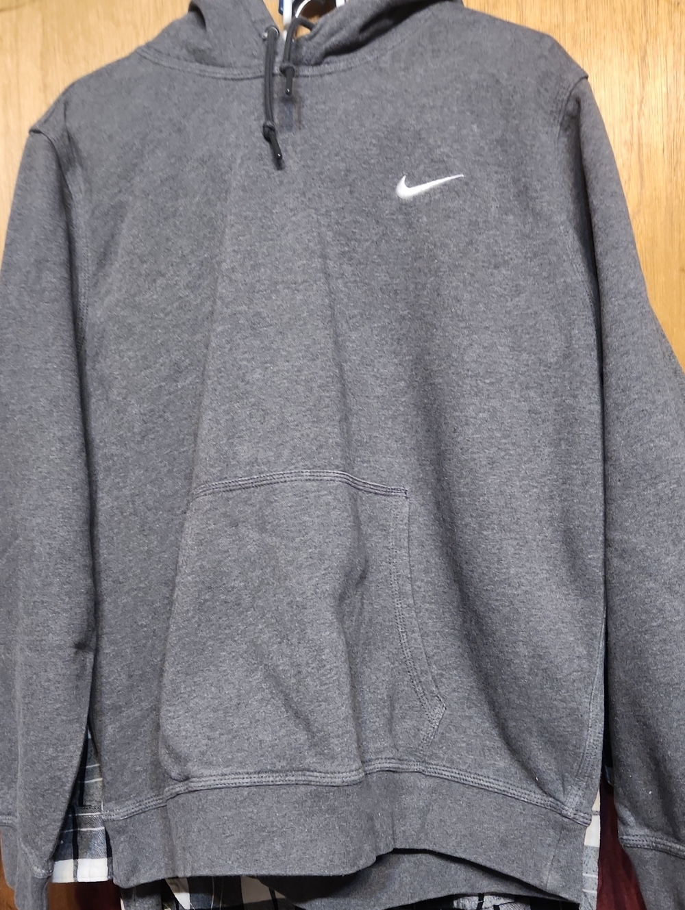 Nike Gray Hooded Sweatshirt with White Swoosh
